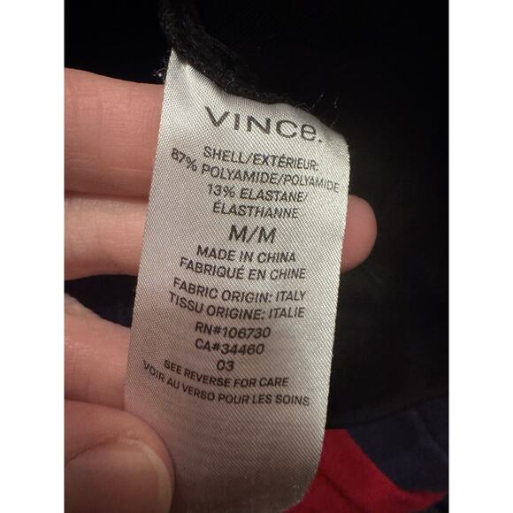 VINCE Stretch High-Rise Leggings Women’s Black M Tech Ponte Seamed Casual Career - Picture 7 of 14